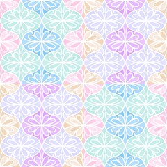 Fototapeta premium Abstract geometric floral seamless flower pattern for fabrics and linens