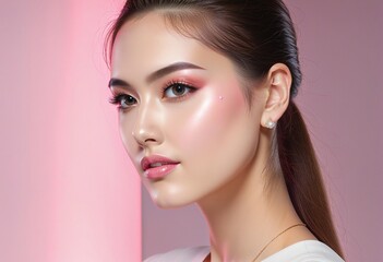 Fototapeta premium Modern Geometric Design: Pink and Pastel Aesthetics