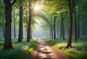 Fototapeta premium Blooming in Nature: A Fresh Summer Scene