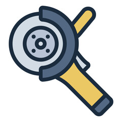 Electric grinder icon suitable for workshop and metalwork illustrations.