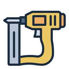 Nail gun icon ideal for construction and carpentry designs.