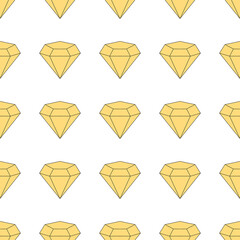 A seamless pattern of gold yellow diamonds on a transparent background