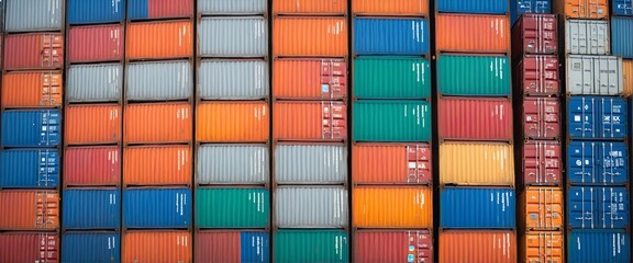 Fototapeta premium Vibrant Shipping: A Look at the Global Cargo Trade