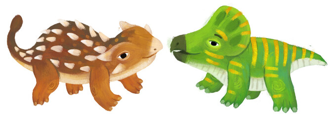 cartoon happy and funny colorful prehistoric dinosaur dino protoceratops isolated illustration for children © honeyflavour