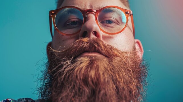 Bearded Man with Orange Glasses