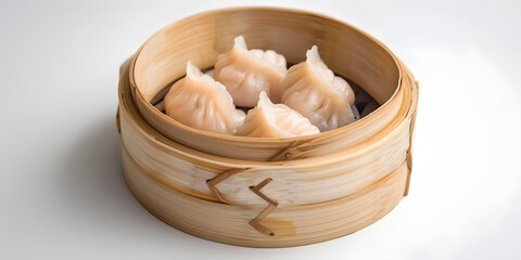 Dim Sum presented on White Background