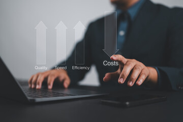 Performance concept of increase quality, speed, efficiency and reduce cost. Efficiency Business...