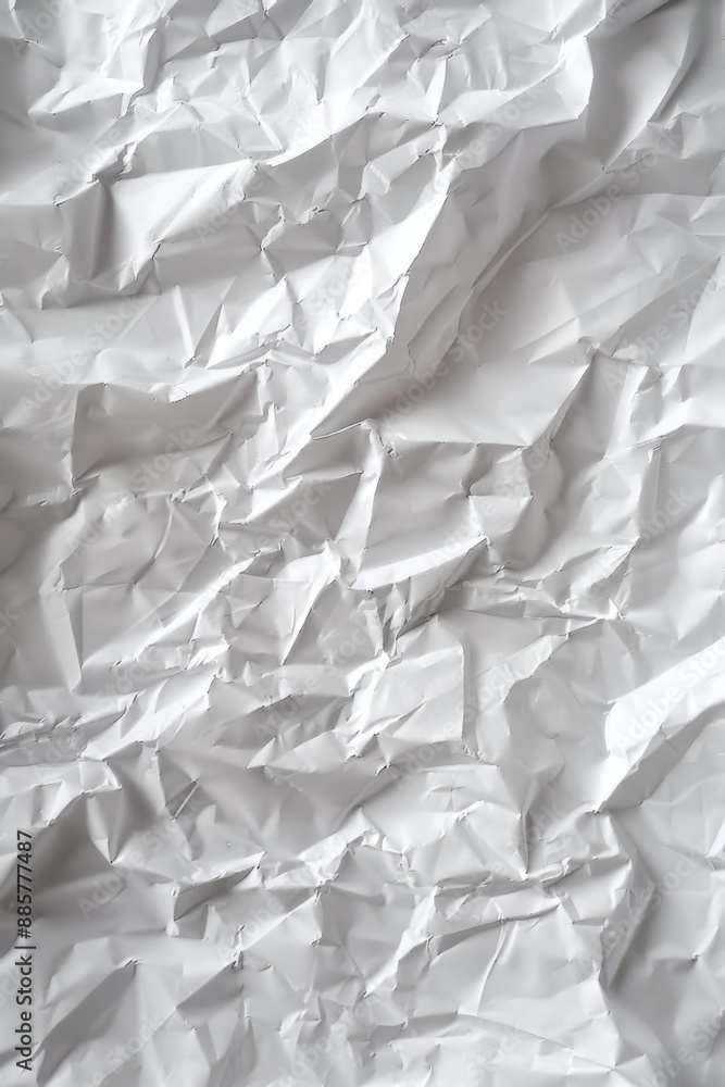 Poster a detailed view of a sheet of white paper with subtle texture and wrinkles