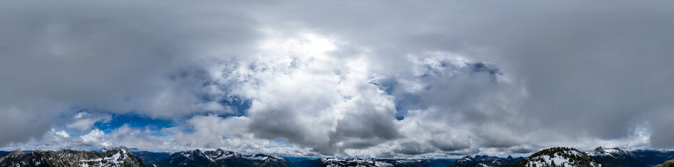 Dramatic Cloudscape over Canadian Nature Landscape.