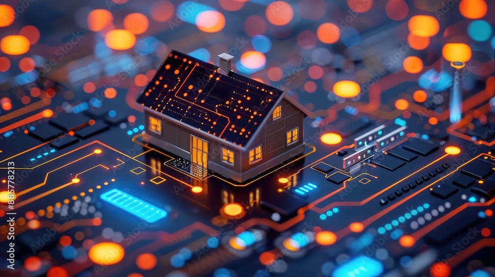 Poster enhancing home security with automated alarms and cloud-based technology