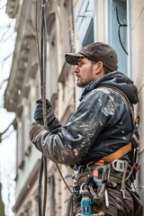 Obraz premium A pest control specialist actively addresses pest issues with professional expertise and focused