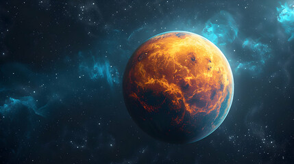 Obraz premium A solar planet shown in a detailed vector graphic, perfect for scientific illustrations