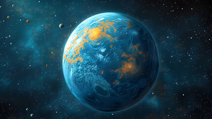 Naklejka premium A solar planet shown in a detailed vector graphic for scientific education
