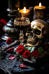 Exquisite gothic cocktails  dark and enchanting mixology, moody dramatic goth themed for food blog