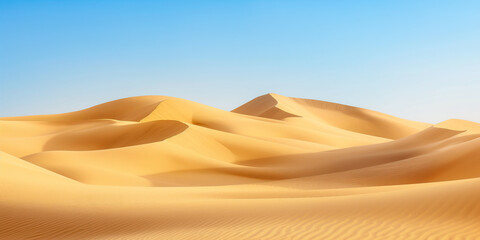 Beautiful landscape of sand dunes forming shapes in the desert