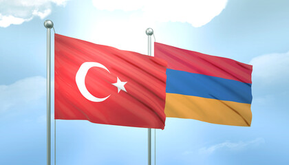 Turkey and Armenia Flag Together A Concept of Relations
