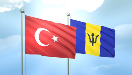 Turkey and Barbados Flag Together A Concept of Relations