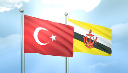 Turkey and Brunei Flag Together A Concept of Relations