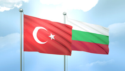 Turkey and Bulgaria Flag Together A Concept of Relations