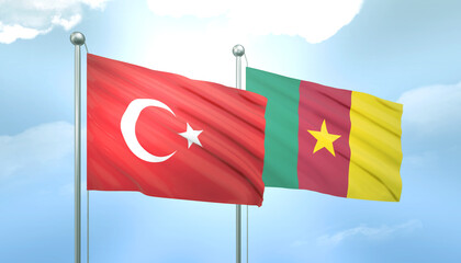 Turkey and Cameroon Flag Together A Concept of Relations