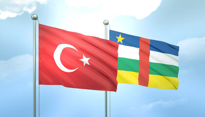 Turkey and Central African Flag Together A Concept of Relations