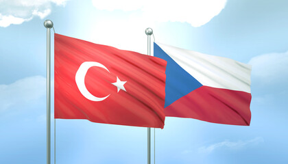 Turkey and Czech Republic Flag Together A Concept of Relations