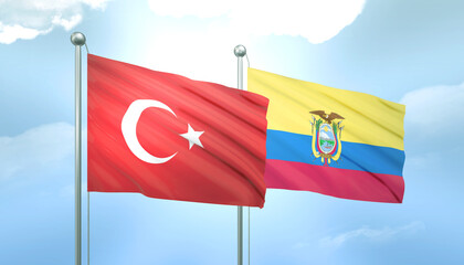 Turkey and Ecuador Flag Together A Concept of Relations