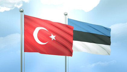 Turkey and Estonia Flag Together A Concept of Relations
