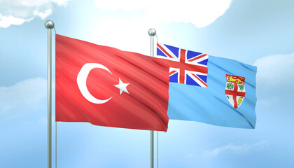 Turkey and Fiji Flag Together A Concept of Relations