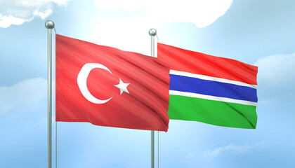 Turkey and Gambia Flag Together A Concept of Relations