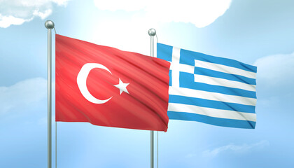 Turkey and Greece Flag Together A Concept of Relations