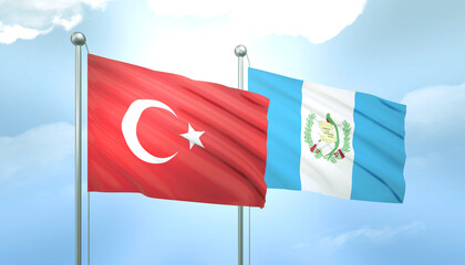 Turkey and Guatemala Flag Together A Concept of Relations