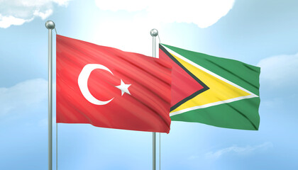 Turkey and Guyana Flag Together A Concept of Relations