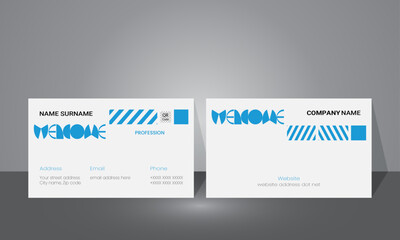 Own a creative customized business card with an abstract shape, a background with many rectangle shapes