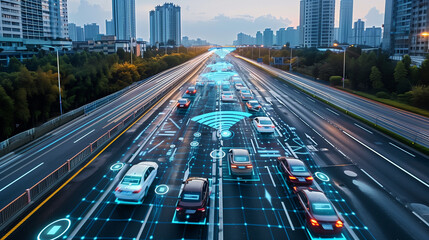 Autonomous cars navigate on the highway with traffic information systems