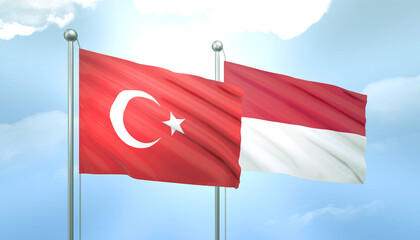 Turkey and Monaco Flag Together A Concept of Relations