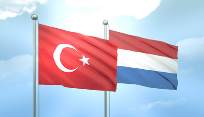 Turkey and Netherlands Flag Together A Concept of Relations