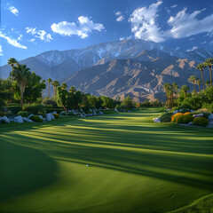 Panoramic View of Palm Springs Golf Course