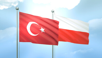 Turkey and Poland Flag Together A Concept of Relations