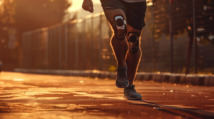 A Man With Prosthetic Leg Running