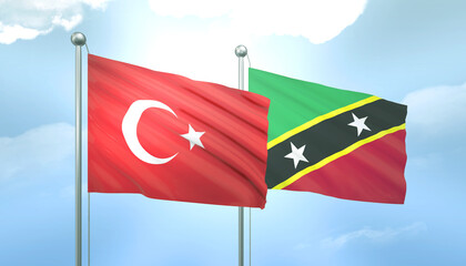 Turkey and Saint Kitts and Nevis Flag Together A Concept of Relations