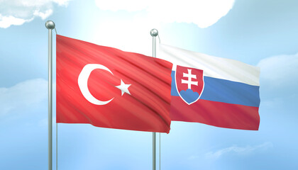 Turkey and Slovakia Flag Together A Concept of Relations