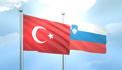 Turkey and Slovenia Flag Together A Concept of Relations