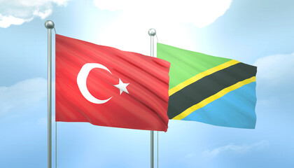 Turkey and Tanzania Flag Together A Concept of Relations