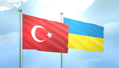 Turkey and Ukraine Flag Together A Concept of Relations