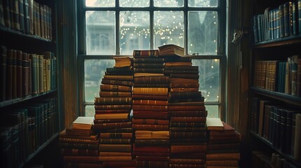 Books stacked on top of each other