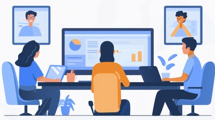 A Team Working Together On Project