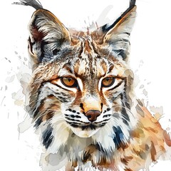 Obraz premium Bobcat Artsy animal fashion cartoon isolated whitebackground