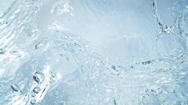 Super Slow Motion Shot of Pure Water Followed by Camera Splashing into Surface at 1000fps.