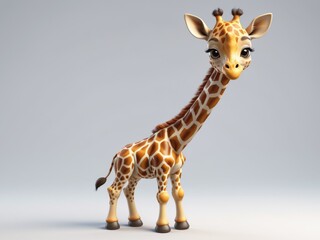 Obraz premium cute 3d baby giraffe isolated on white background.